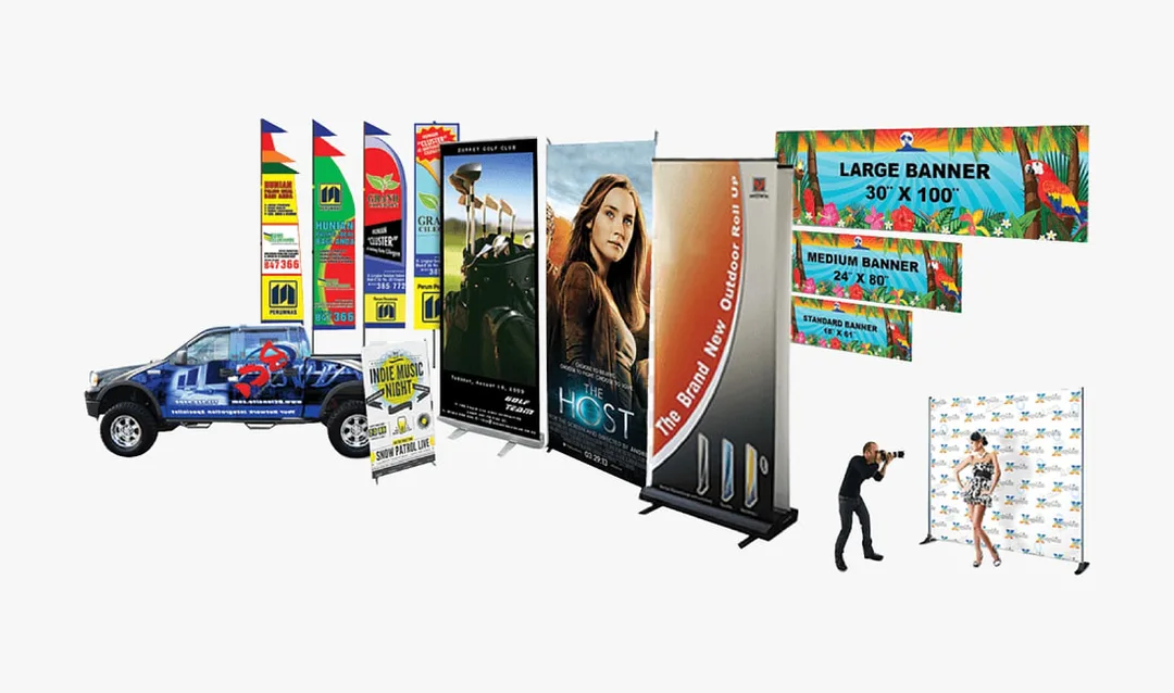 Banner, Roll Up, Backdrop, Car Sticker, A Stand Poster