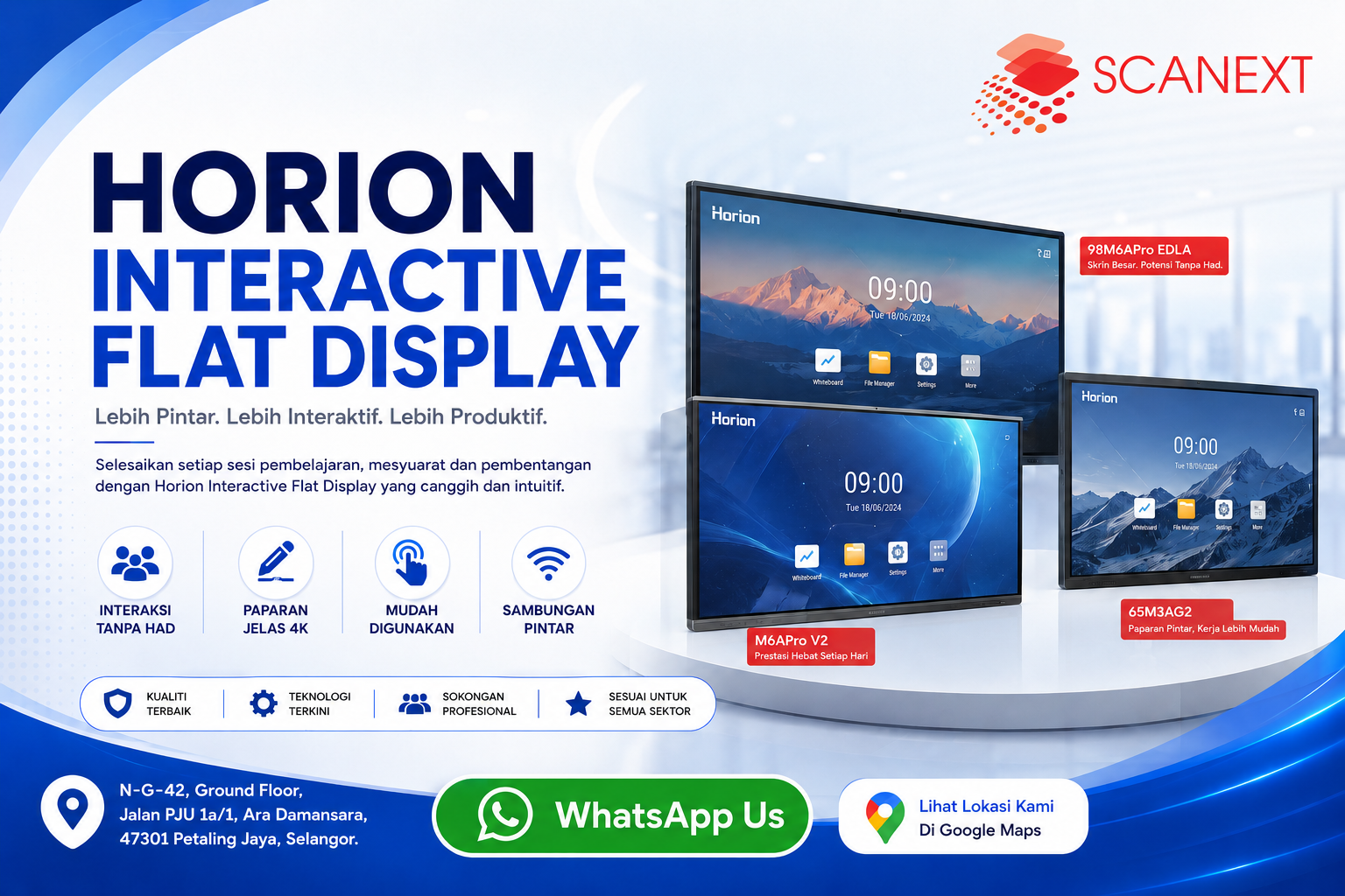 Horion Interactive Flat Panel Displays and Official Accessories Showcase by scanext Sdn Bhd
