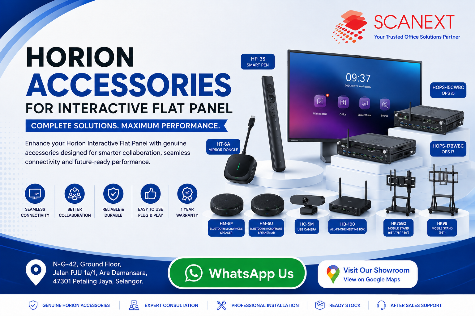 Official Horion Interactive Flat Panel Accessories Range by scanext Sdn Bhd
