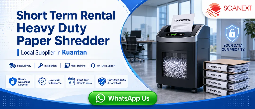 Short term rental heavy duty paper shredder Kuantan Scanext Solution Sdn Bhd near East Coast Mall