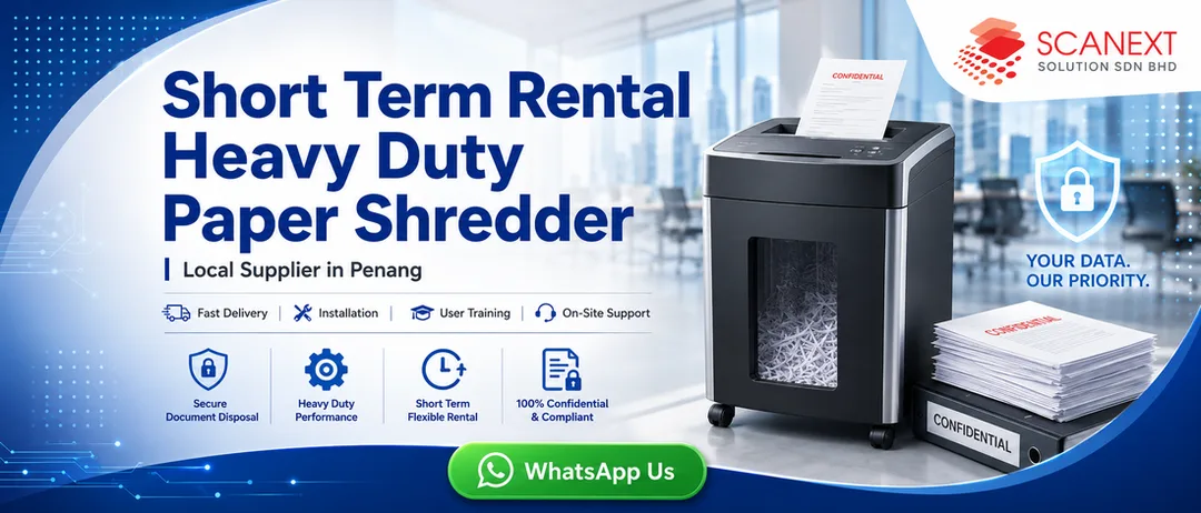 Short term rental heavy duty paper shredder Penang Gelugor Scanext Solution Sdn Bhd