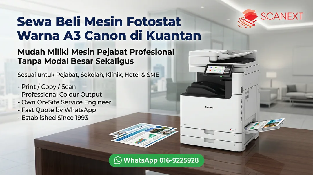 Sewa Beli Mesin Fotostat Warna A3 Canon di Kuantan