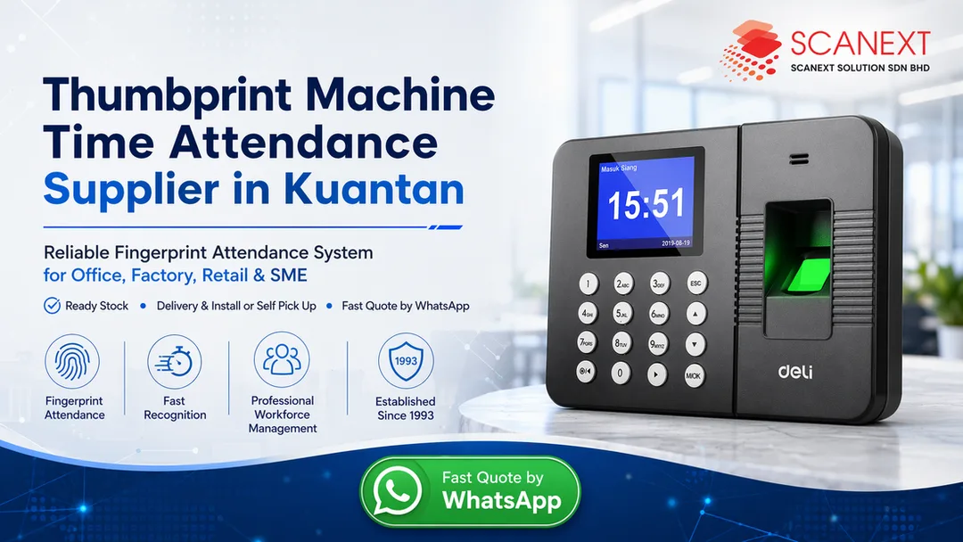Thumbprint machine time attendance supplier in Kuantan Pahang by Scanext
