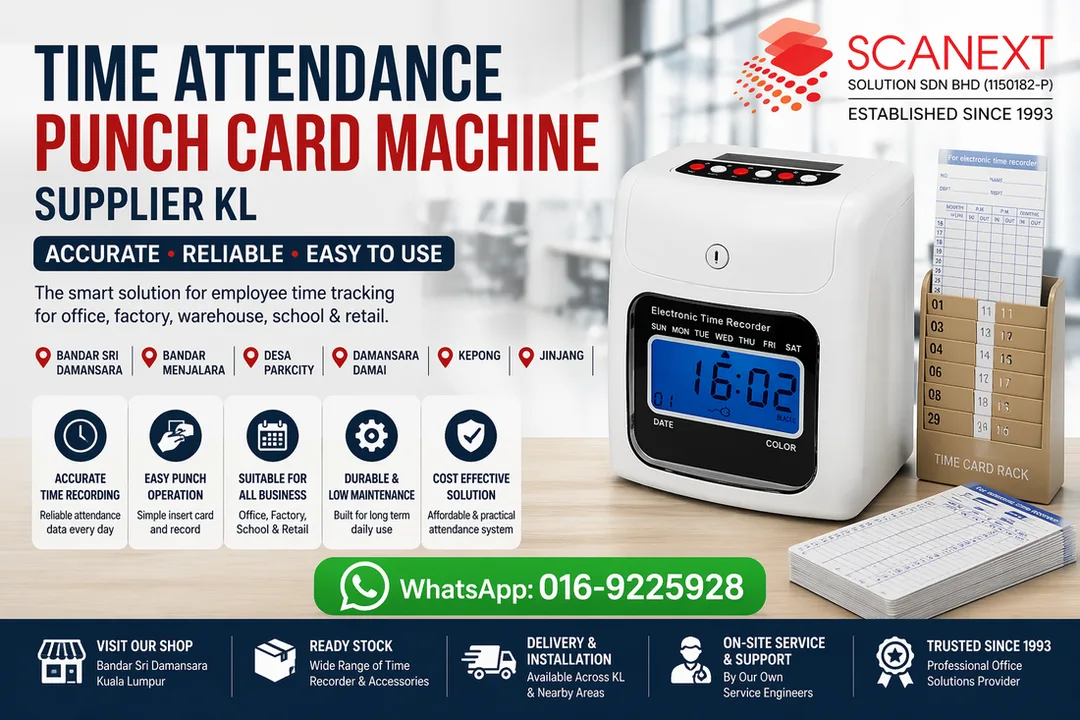 time attendance punch card machine supplier kl sri damansara kepong