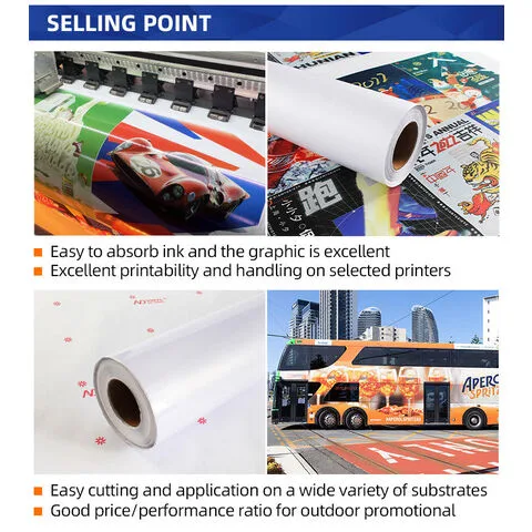 Majujet Gloss PVC White Sticker Vinyl for UV / Eco-Solvent / Latex / Solvent